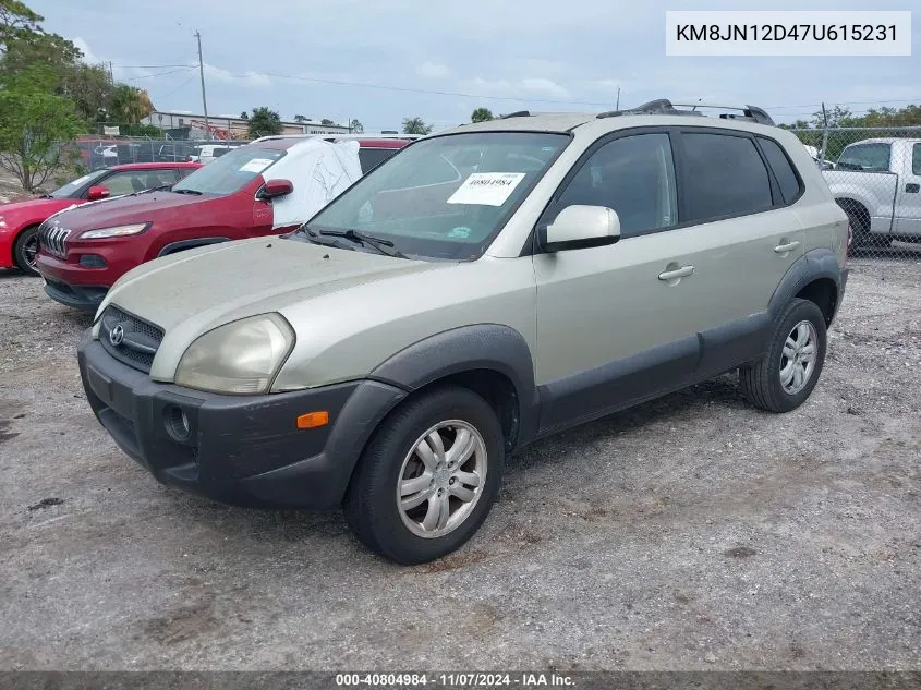 2007 Hyundai Tucson Limited/Se VIN: KM8JN12D47U615231 Lot: 40804984