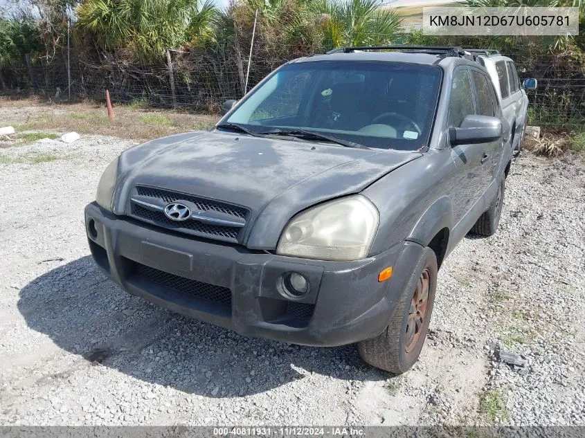 2007 Hyundai Tucson Limited/Se VIN: KM8JN12D67U605781 Lot: 40811931