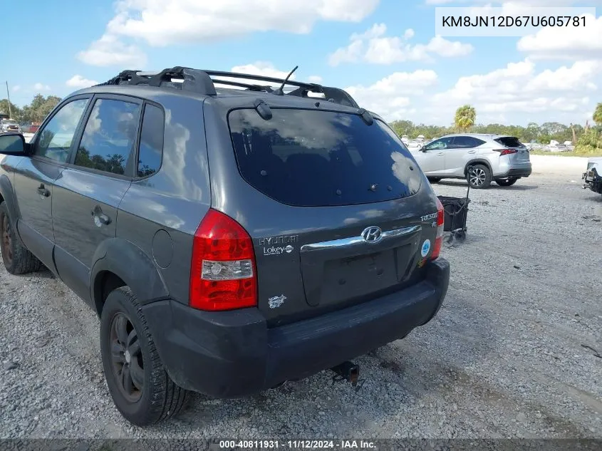 2007 Hyundai Tucson Limited/Se VIN: KM8JN12D67U605781 Lot: 40811931