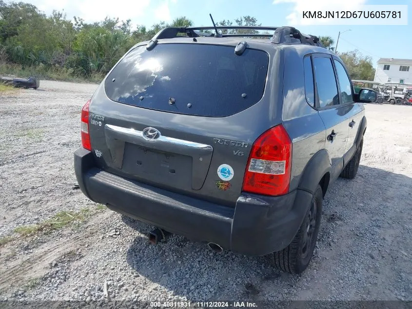 2007 Hyundai Tucson Limited/Se VIN: KM8JN12D67U605781 Lot: 40811931