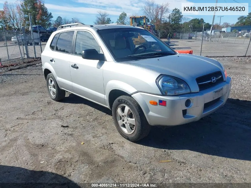 2007 Hyundai Tucson Gls VIN: KM8JM12B57U646520 Lot: 40851214