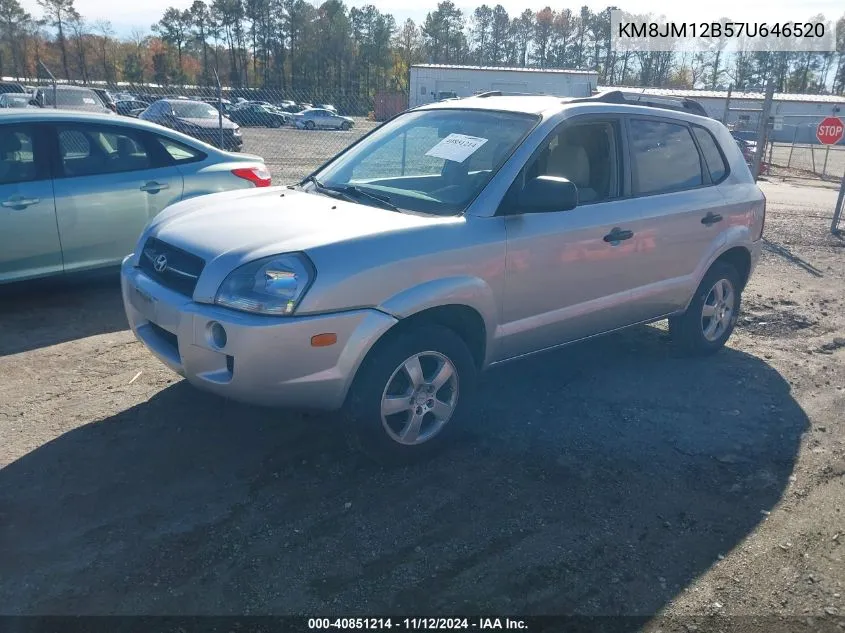 2007 Hyundai Tucson Gls VIN: KM8JM12B57U646520 Lot: 40851214