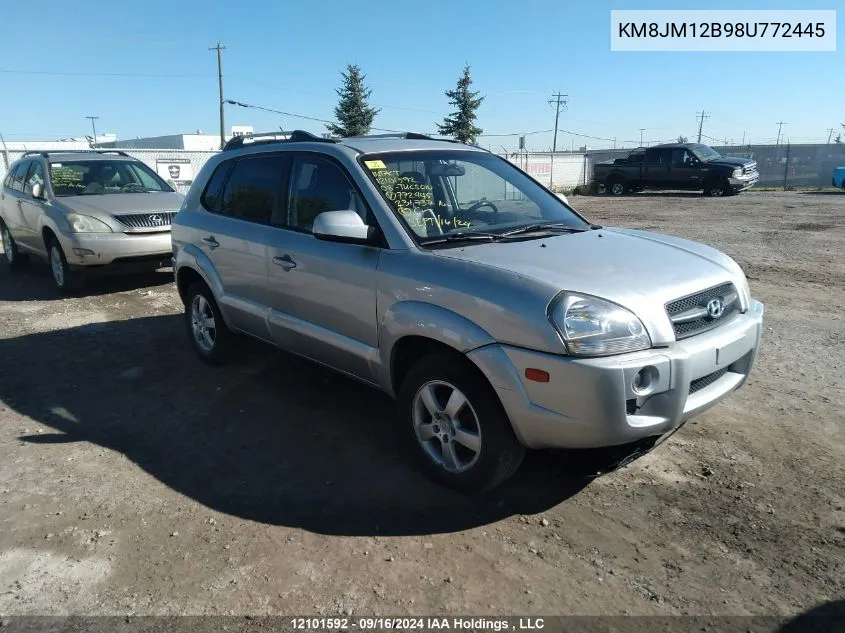 2008 Hyundai Tucson VIN: KM8JM12B98U772445 Lot: 12101592