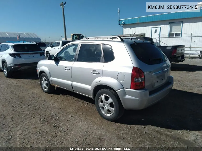 2008 Hyundai Tucson VIN: KM8JM12B98U772445 Lot: 12101592