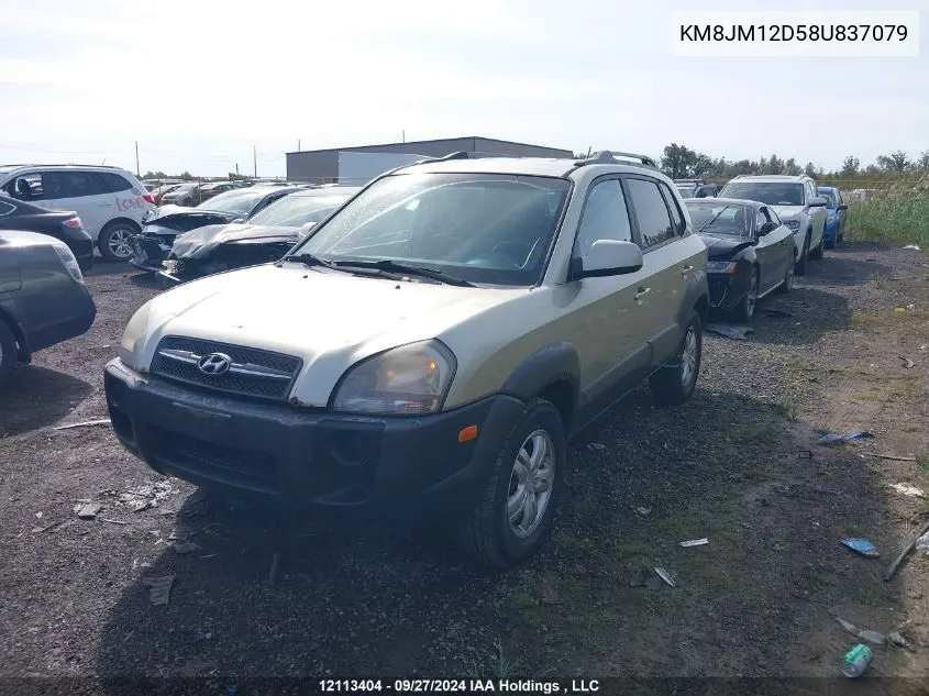 2008 Hyundai Tucson VIN: KM8JM12D58U837079 Lot: 12113404