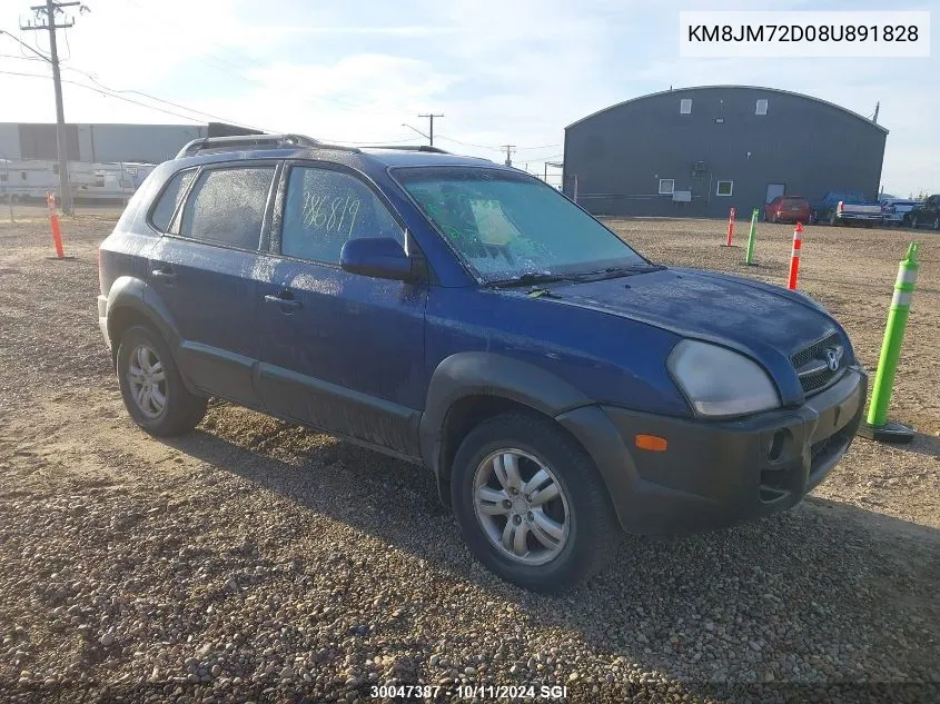 2008 Hyundai Tucson Gl/Gls VIN: KM8JM72D08U891828 Lot: 30047387