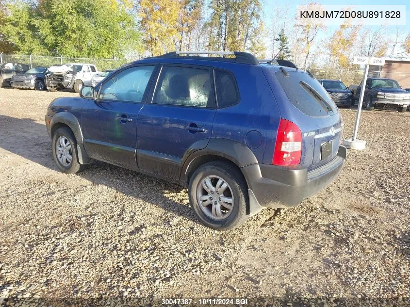 2008 Hyundai Tucson Gl/Gls VIN: KM8JM72D08U891828 Lot: 30047387