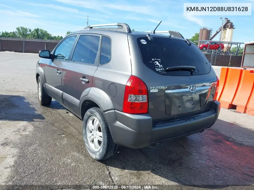 2008 Hyundai Tucson Limited V6/Se VIN: KM8JN12D88U831628 Lot: 39612528