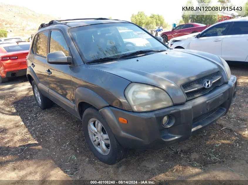 2008 Hyundai Tucson Limited V6/Se VIN: KM8JN12D08U915443 Lot: 40108240