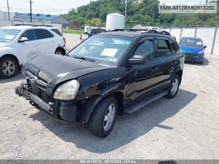 2008 Hyundai Tucson Gls VIN: KM8JM12BX8U913202 Lot: 40125720