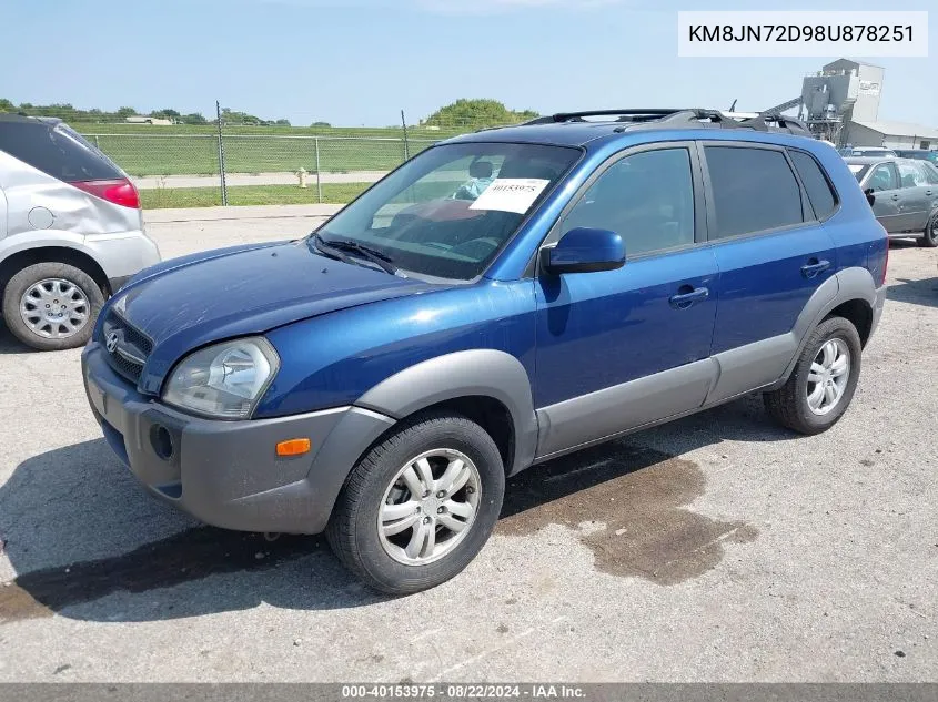 2008 Hyundai Tucson Limited V6/Se VIN: KM8JN72D98U878251 Lot: 40153975