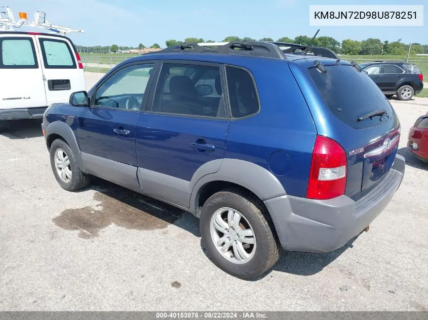 2008 Hyundai Tucson Limited V6/Se VIN: KM8JN72D98U878251 Lot: 40153975