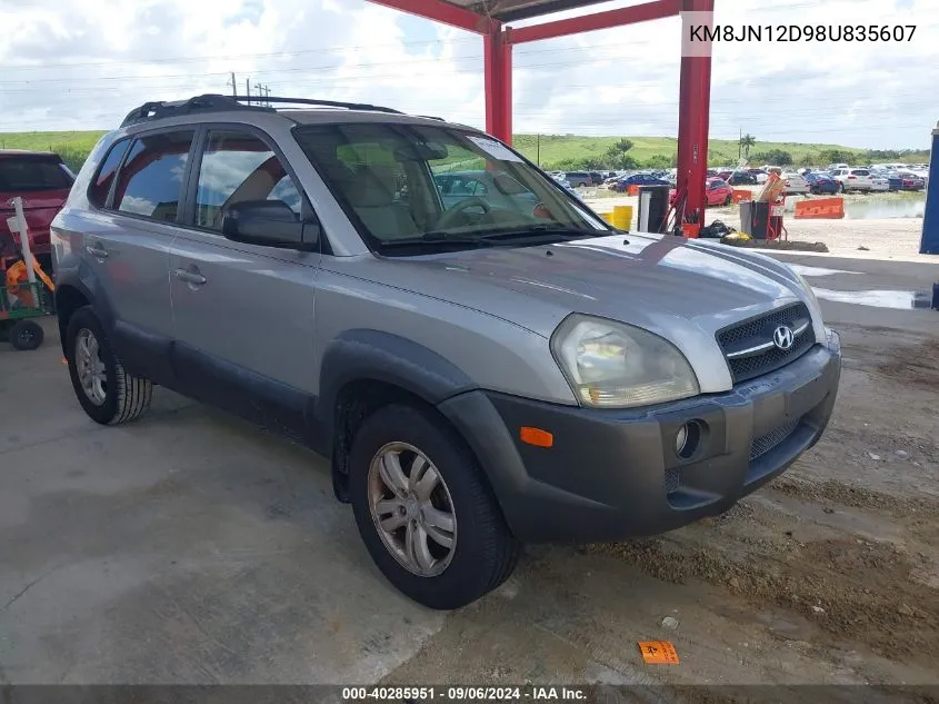 2008 Hyundai Tucson Limited V6/Se VIN: KM8JN12D98U835607 Lot: 40285951