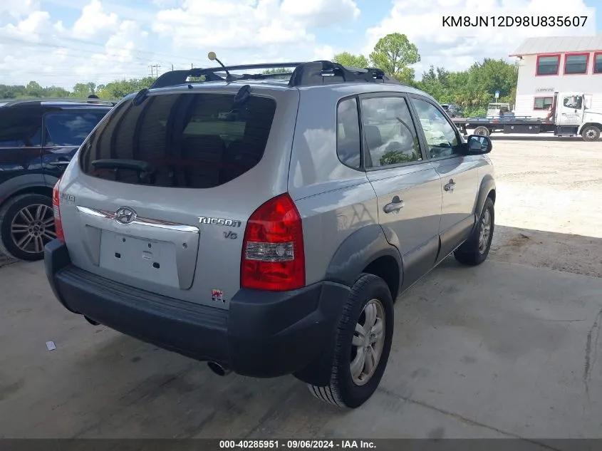 2008 Hyundai Tucson Limited V6/Se VIN: KM8JN12D98U835607 Lot: 40285951