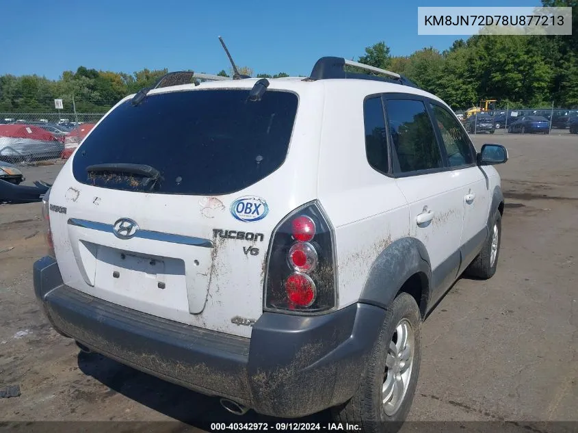 2008 Hyundai Tucson Limited V6/Se VIN: KM8JN72D78U877213 Lot: 40342972