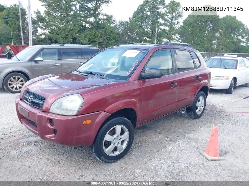 2008 Hyundai Tucson Gls VIN: KM8JM12B88U711345 Lot: 40371961