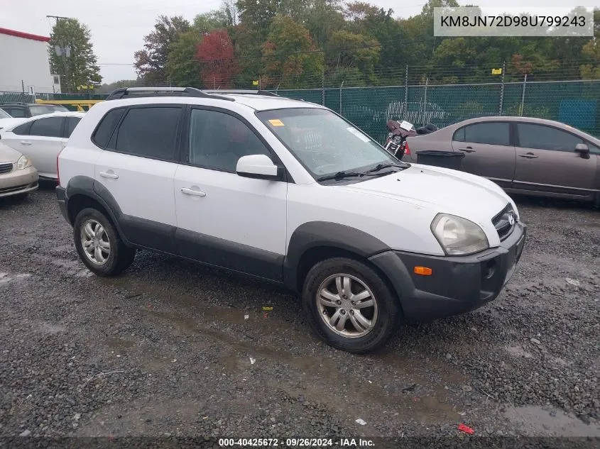 2008 Hyundai Tucson Limited V6/Se VIN: KM8JN72D98U799243 Lot: 40425672