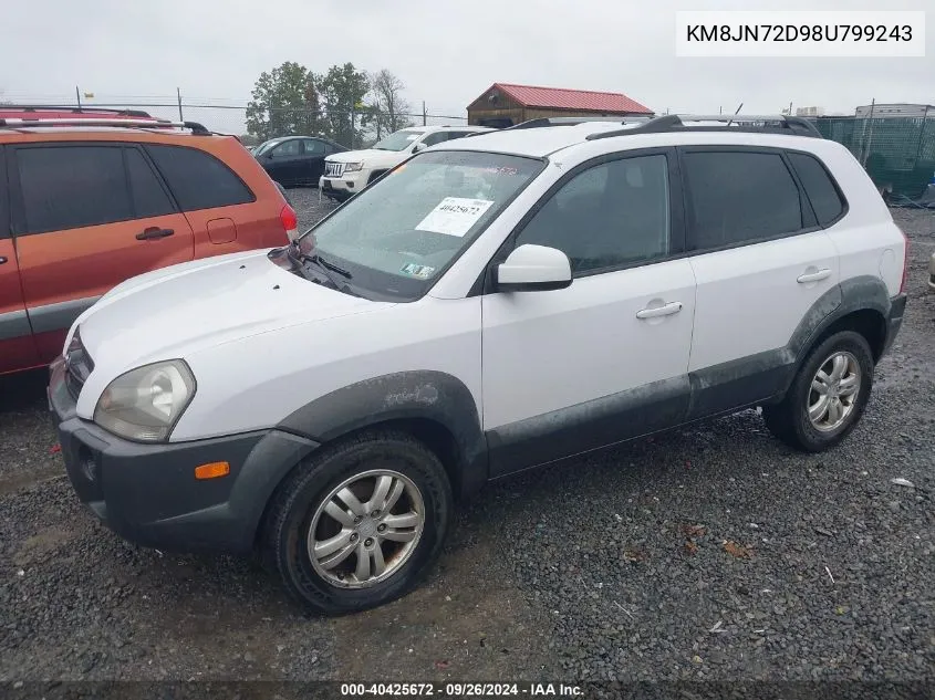 KM8JN72D98U799243 2008 Hyundai Tucson Limited V6/Se