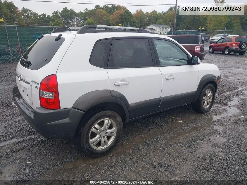 2008 Hyundai Tucson Limited V6/Se VIN: KM8JN72D98U799243 Lot: 40425672