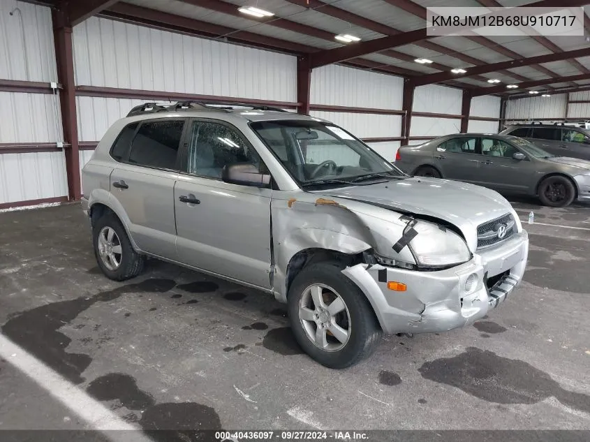 2008 Hyundai Tucson Gls VIN: KM8JM12B68U910717 Lot: 40436097