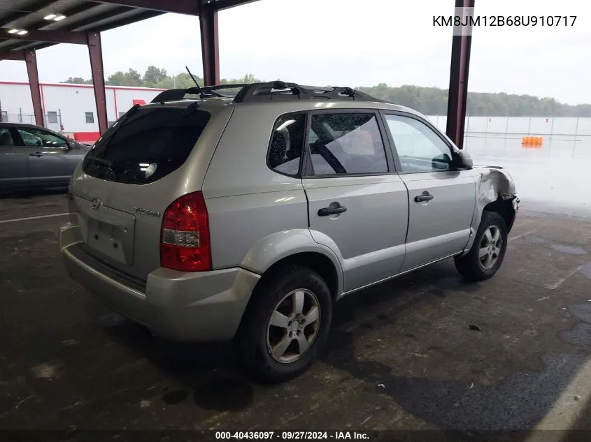 2008 Hyundai Tucson Gls VIN: KM8JM12B68U910717 Lot: 40436097