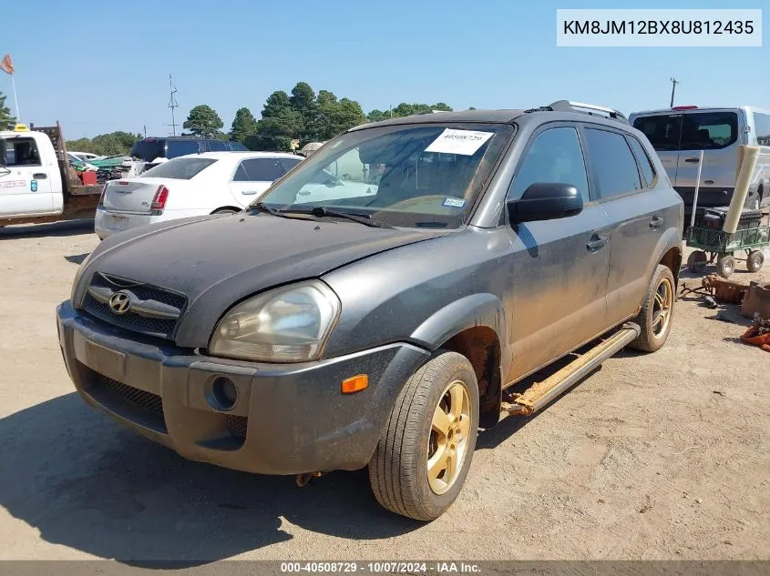 2008 Hyundai Tucson Gls VIN: KM8JM12BX8U812435 Lot: 40508729