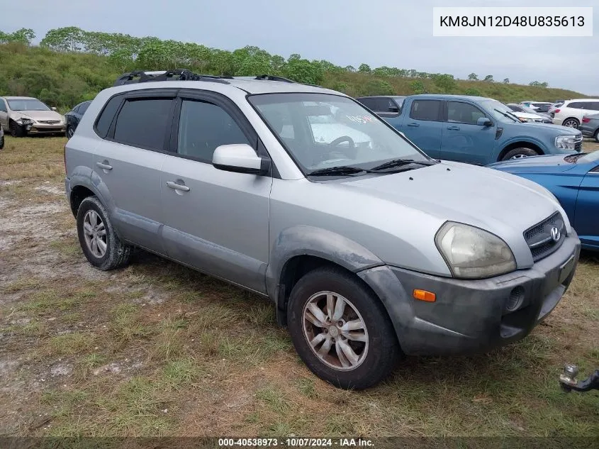 2008 Hyundai Tucson Limited/Limited V6/Se VIN: KM8JN12D48U835613 Lot: 40538973