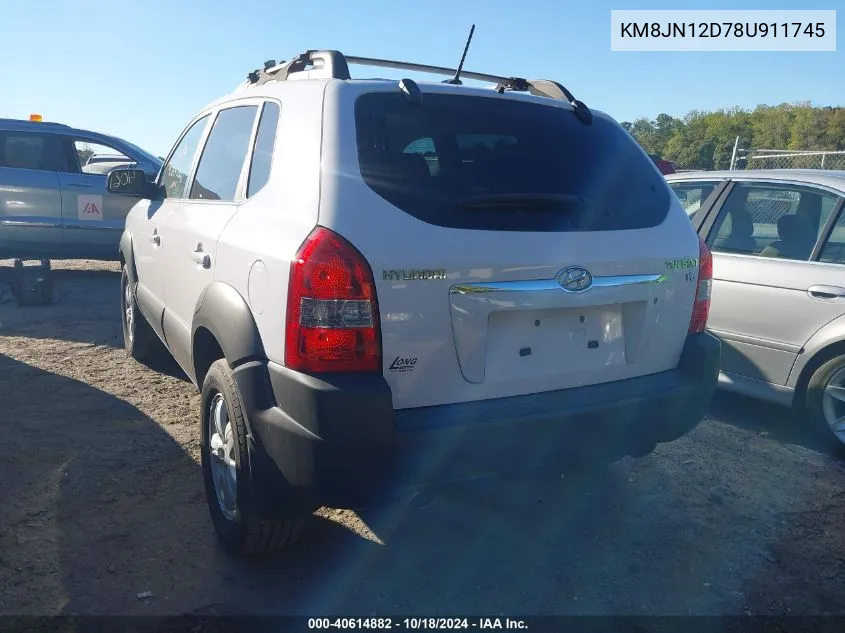 KM8JN12D78U911745 2008 Hyundai Tucson Limited V6/Se