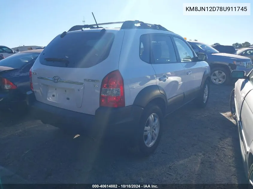 2008 Hyundai Tucson Limited V6/Se VIN: KM8JN12D78U911745 Lot: 40614882