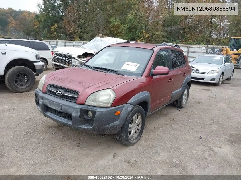 2008 Hyundai Tucson Limited V6/Se VIN: KM8JN12D68U888894 Lot: 40622192