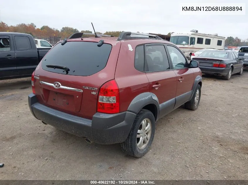 2008 Hyundai Tucson Limited V6/Se VIN: KM8JN12D68U888894 Lot: 40622192