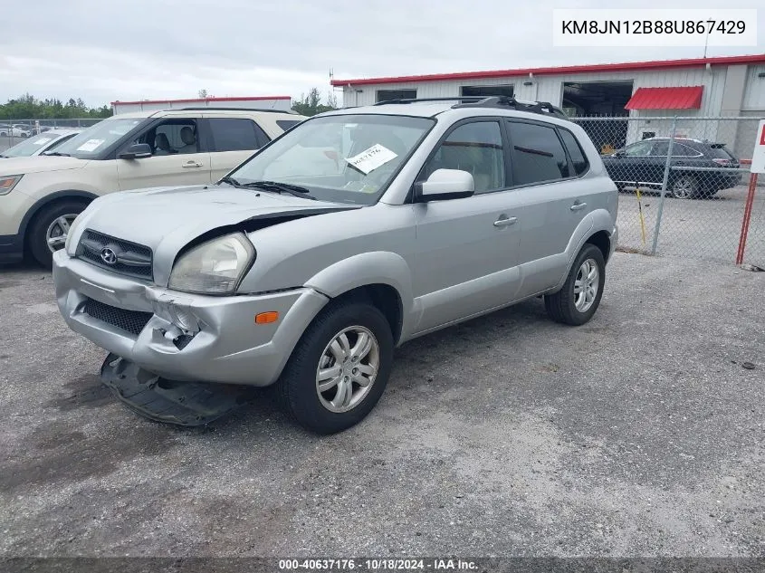 2008 Hyundai Tucson Limited VIN: KM8JN12B88U867429 Lot: 40637176