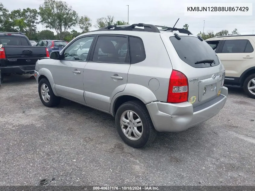 2008 Hyundai Tucson Limited VIN: KM8JN12B88U867429 Lot: 40637176