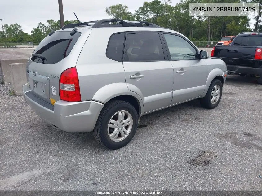 2008 Hyundai Tucson Limited VIN: KM8JN12B88U867429 Lot: 40637176