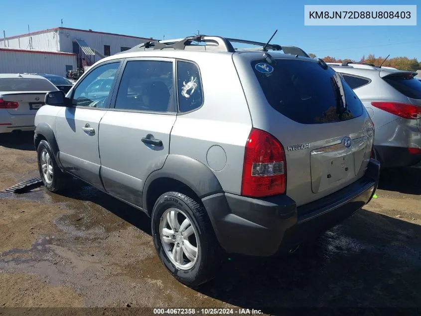 2008 Hyundai Tucson Limited V6/Se VIN: KM8JN72D88U808403 Lot: 40672358