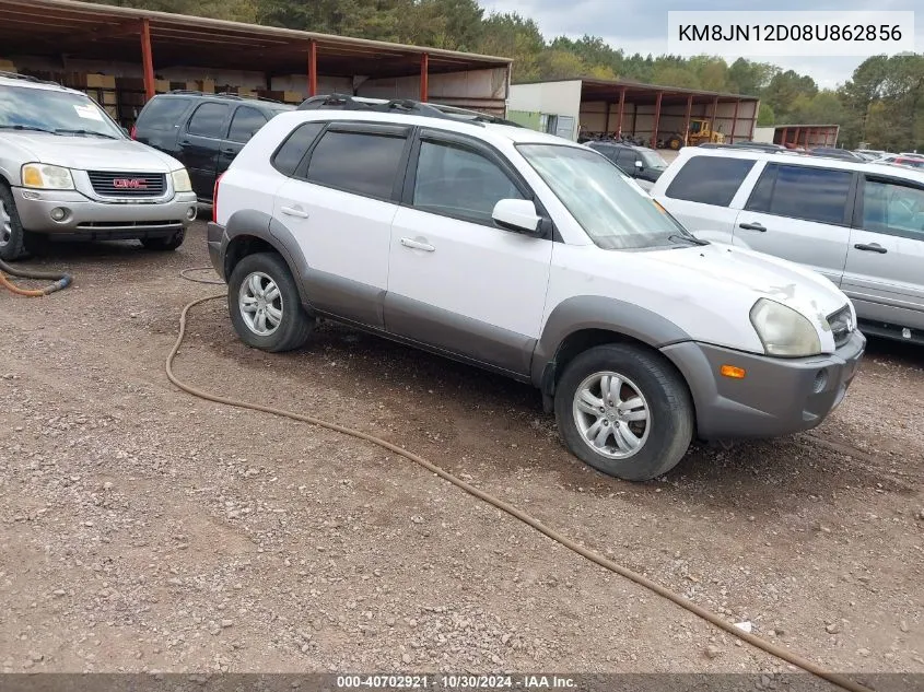 2008 Hyundai Tucson Limited V6/Se VIN: KM8JN12D08U862856 Lot: 40702921