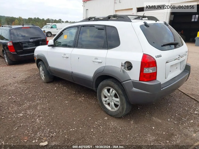 2008 Hyundai Tucson Limited V6/Se VIN: KM8JN12D08U862856 Lot: 40702921