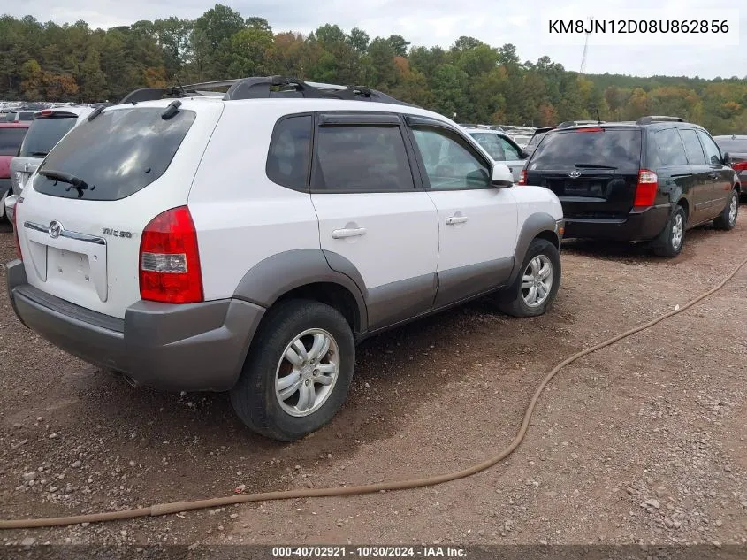 2008 Hyundai Tucson Limited V6/Se VIN: KM8JN12D08U862856 Lot: 40702921