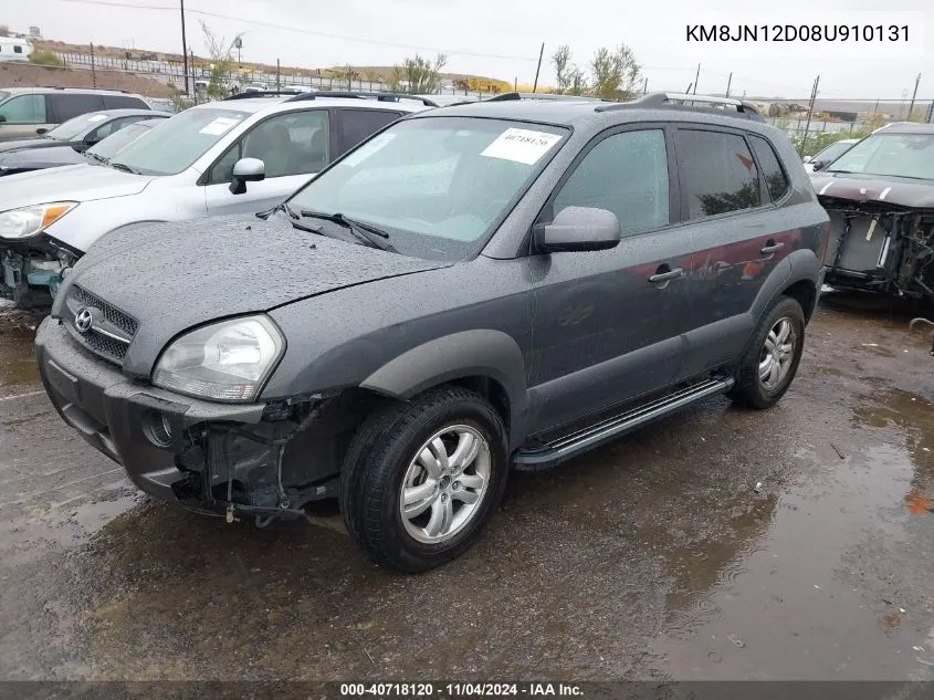 2008 Hyundai Tucson Limited V6/Se VIN: KM8JN12D08U910131 Lot: 40718120