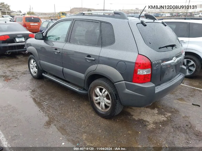 2008 Hyundai Tucson Limited V6/Se VIN: KM8JN12D08U910131 Lot: 40718120