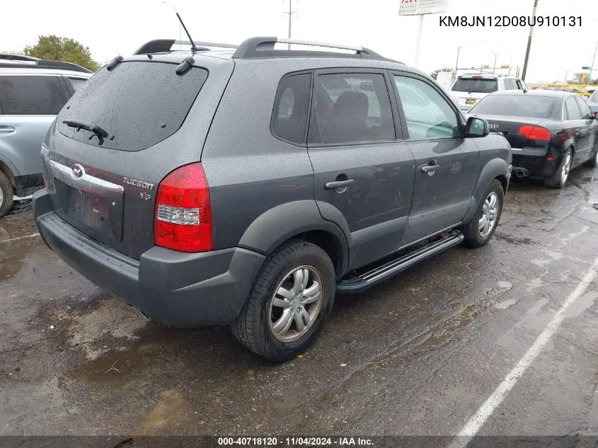 2008 Hyundai Tucson Limited V6/Se VIN: KM8JN12D08U910131 Lot: 40718120