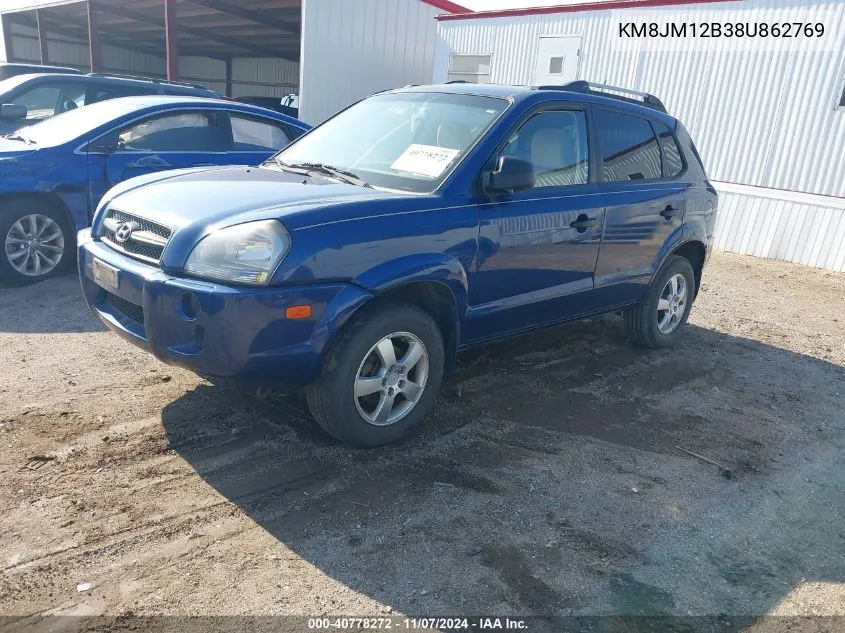 2008 Hyundai Tucson Gls VIN: KM8JM12B38U862769 Lot: 40778272