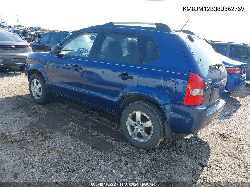 2008 Hyundai Tucson Gls VIN: KM8JM12B38U862769 Lot: 40778272