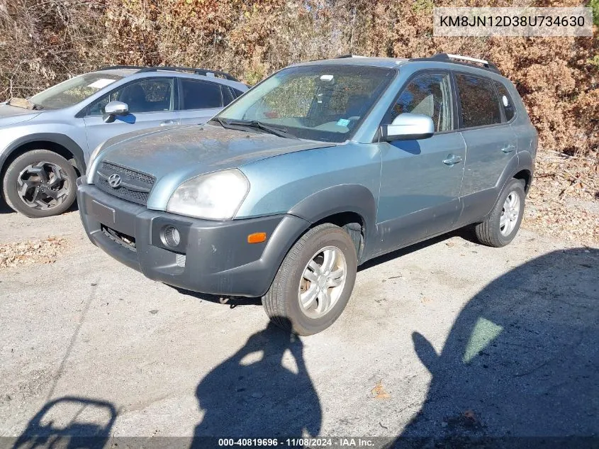 2008 Hyundai Tucson Limited V6/Se VIN: KM8JN12D38U734630 Lot: 40819696