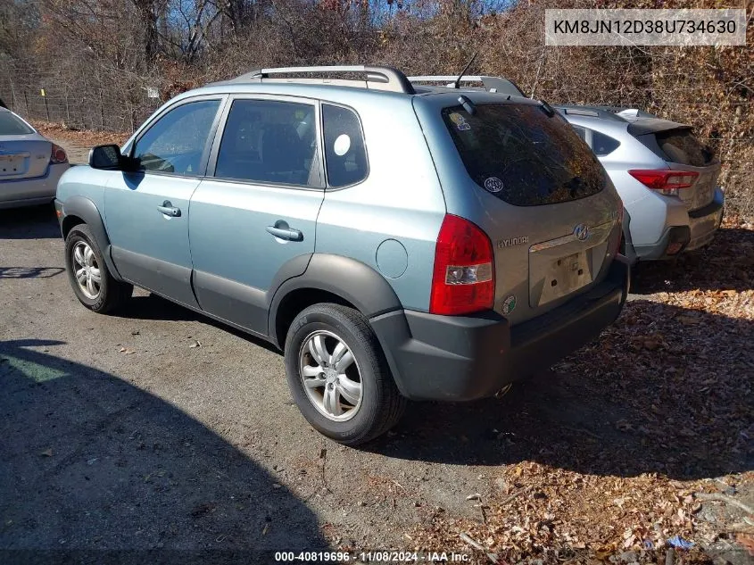 2008 Hyundai Tucson Limited V6/Se VIN: KM8JN12D38U734630 Lot: 40819696