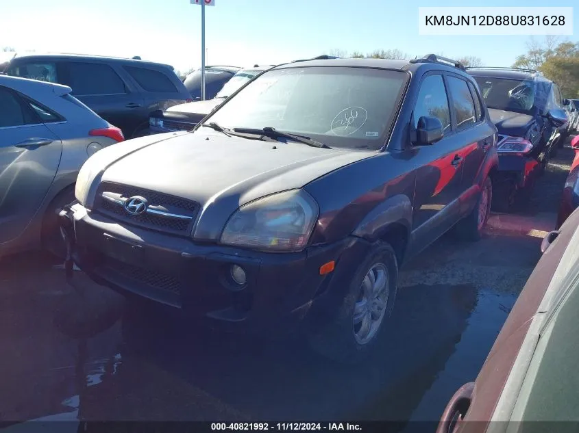 2008 Hyundai Tucson VIN: KM8JN12D88U831628 Lot: 40821992