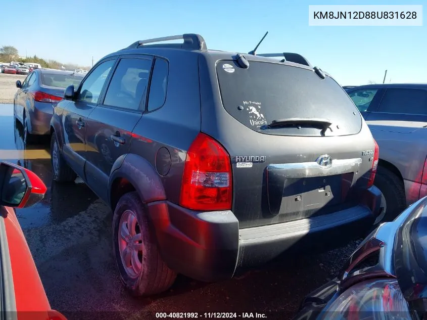 2008 Hyundai Tucson VIN: KM8JN12D88U831628 Lot: 40821992