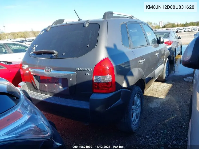 2008 Hyundai Tucson VIN: KM8JN12D88U831628 Lot: 40821992