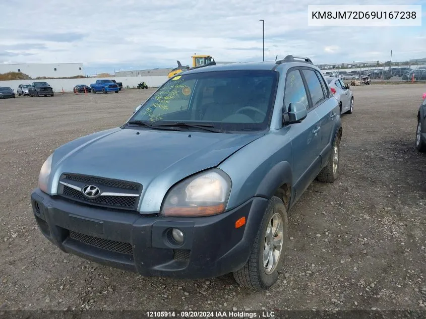 2009 Hyundai Tucson VIN: KM8JM72D69U167238 Lot: 12105914