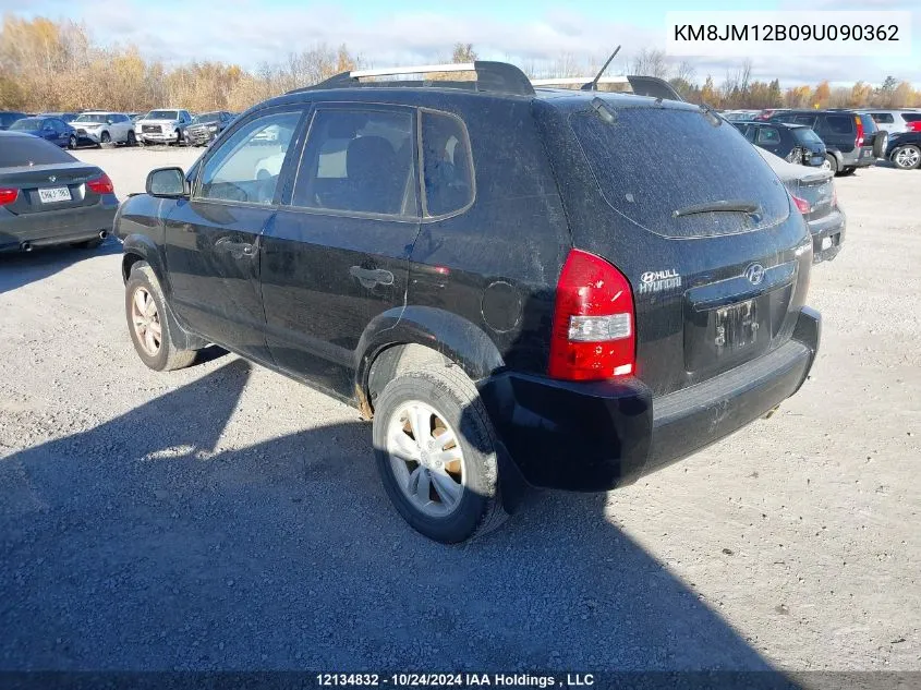 2009 Hyundai Tucson VIN: KM8JM12B09U090362 Lot: 12134832